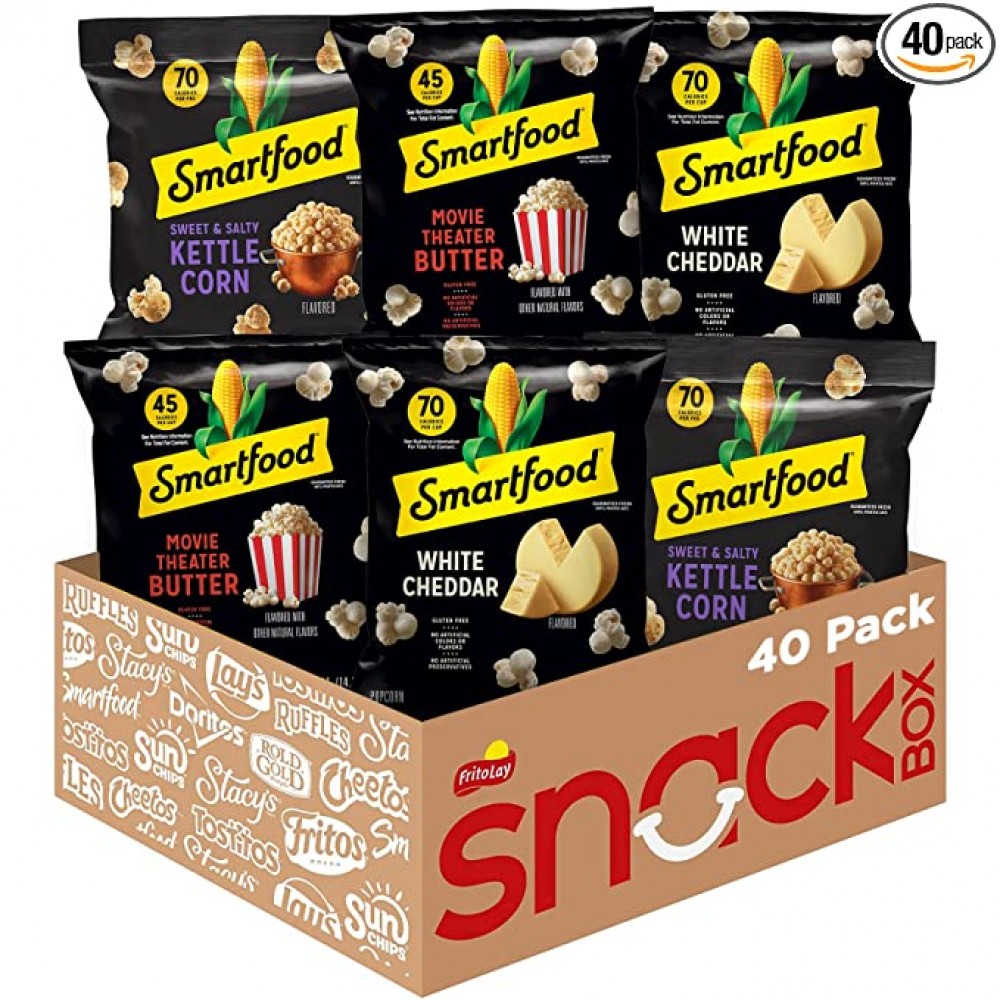 Smartfood Popcorn Variety Pack, 0.5 Ounce (Pack of 40)