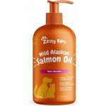 Pure Wild Alaskan Salmon Oil for Dogs & Cats - Omega 3 Skin & Coat Support - Liquid Food Supplement for Pets - Natural EPA + DHA Fatty Acids for Joint Function, Immune & Heart Health