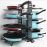 8 Tier Cupboard Kitchen Cabinet Storage Organiser Rack Stand Pan Pot Holder UK