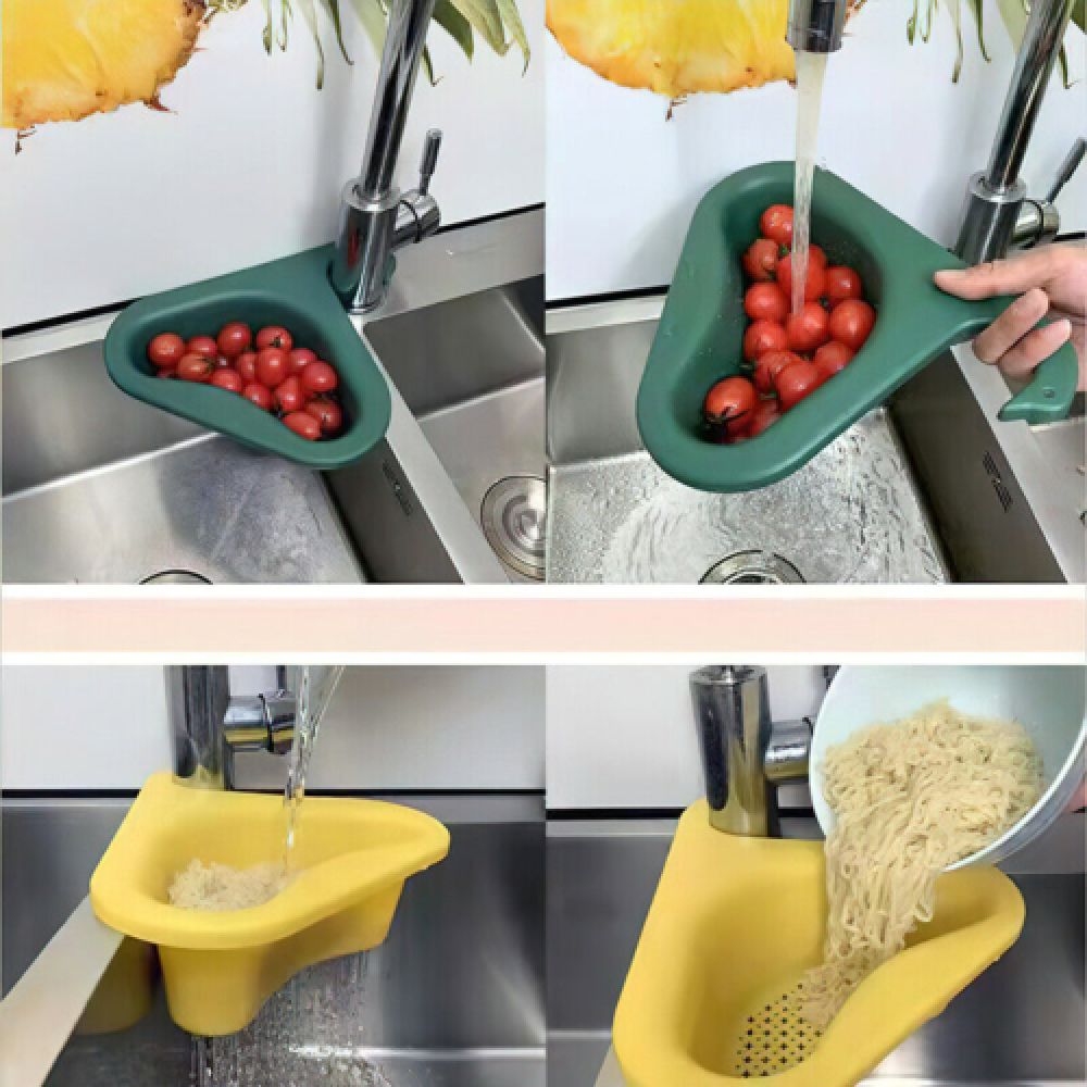 Triangular Sink Home Sponge Holde Kitchen Drain Filter Basket Shelf Storage Rack