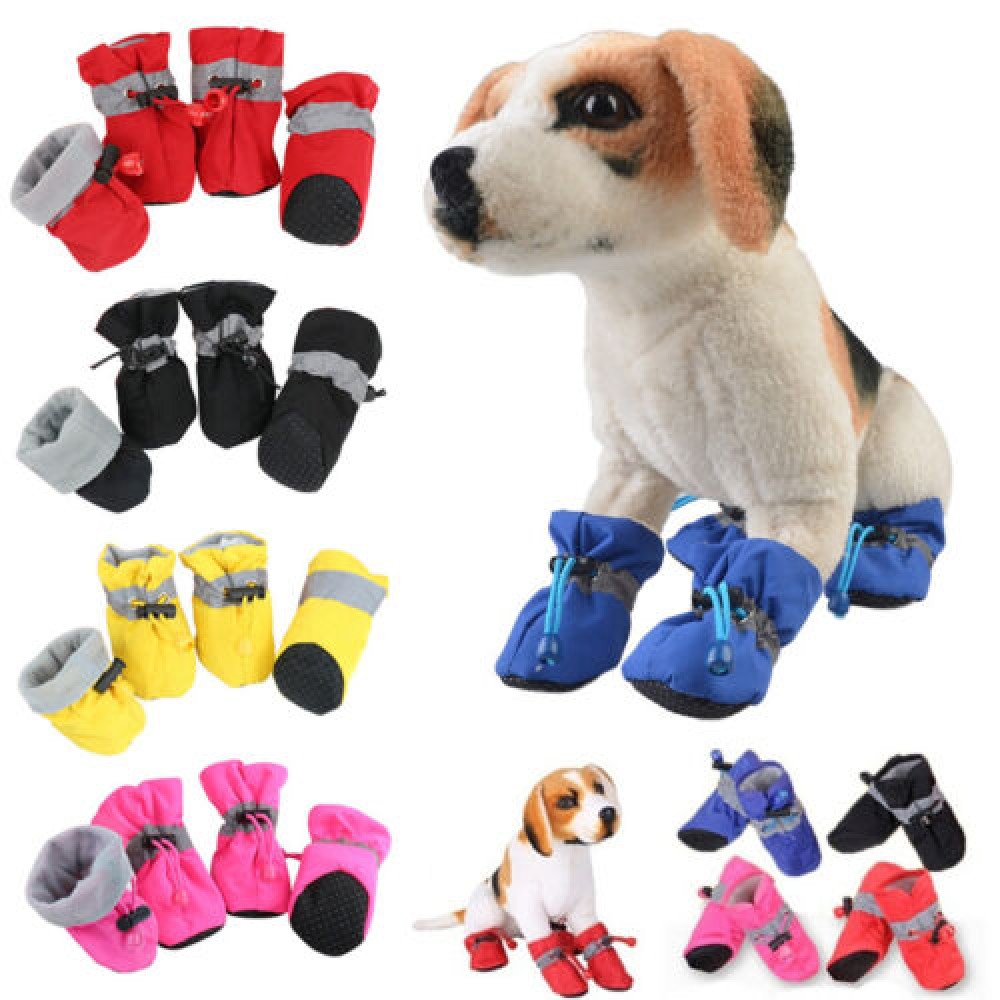 4Pcs Anti-slip Waterproof Protective Dog Snow Shoes Rain Boots Pet Socks Booties
